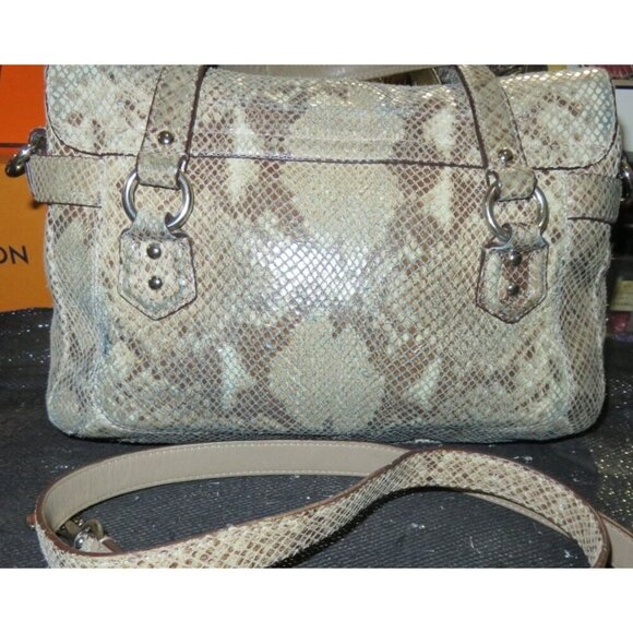 Coach 2013 Campbell Exotic Snakeskin Embossed Leather Flap Satchel Handbag 27895 - Picture 2 of 14